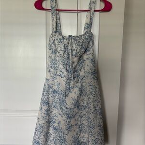 RIHOAS Blue and White Sleeveless Sundress